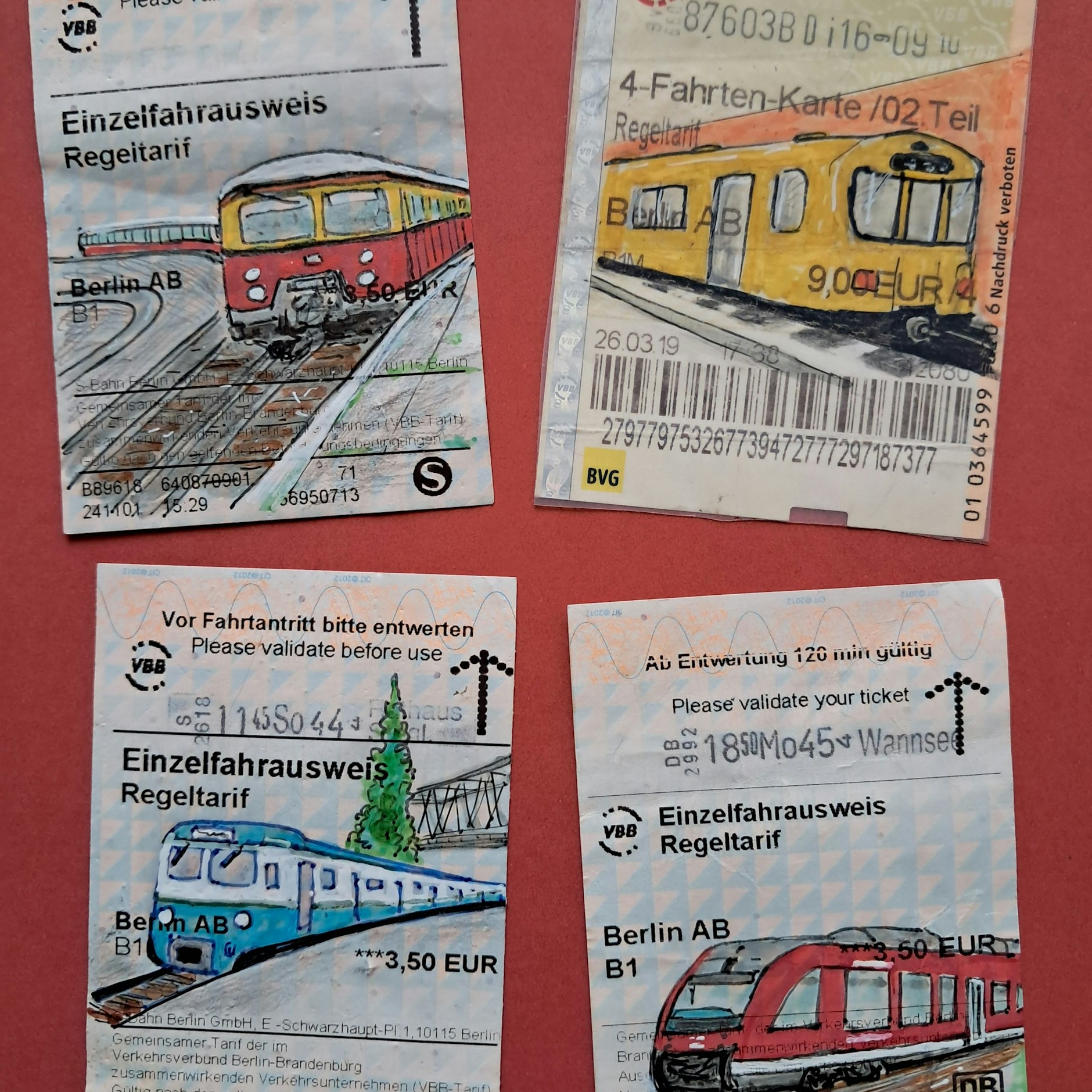 So schön kann der Berliner Nahverkehr sein. Kunst auf Fahrkarten, Idee für S-Bahn und BVG?
