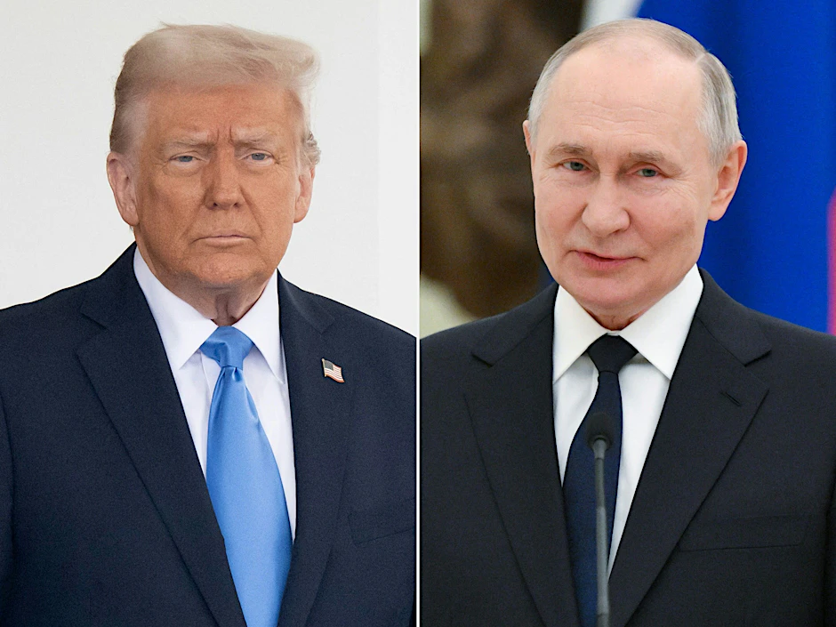 Diese erstellte Bildkombination zeigt US-Präsident Donald Trump und Russlands Präsident Wladimir Putin.