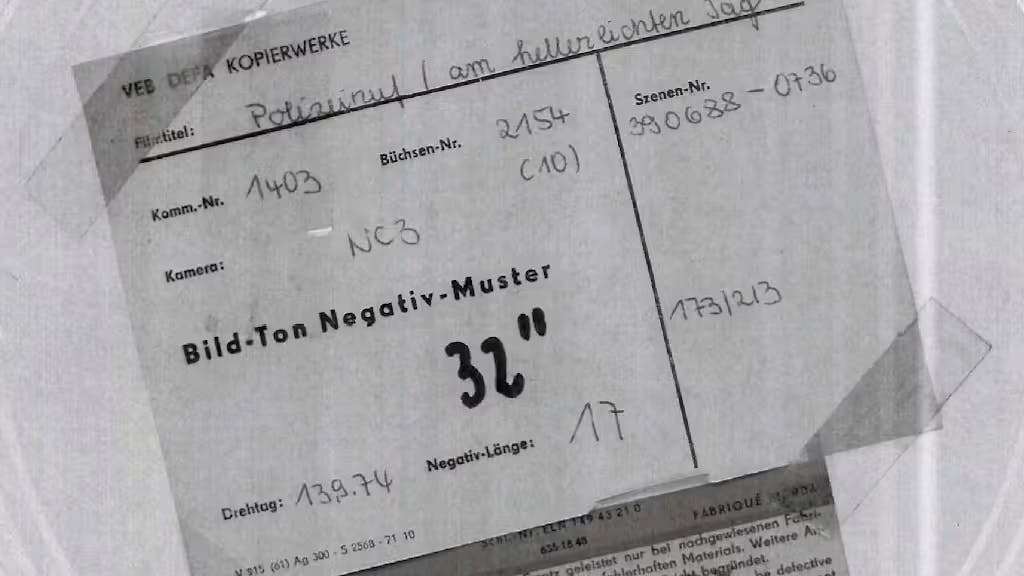 Eine der gefundenen Filmrollen der verbotenen „Polizeiruf“ 110-Folge „Im Alter von ...“
