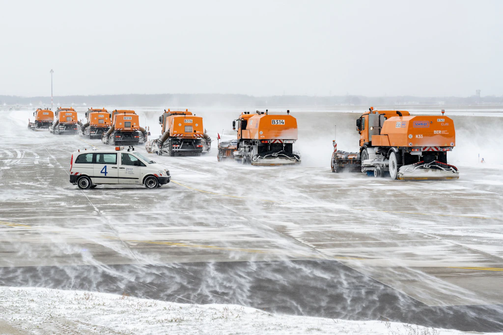 Verspätungen wegen Schneemassen am Flughafen BER!