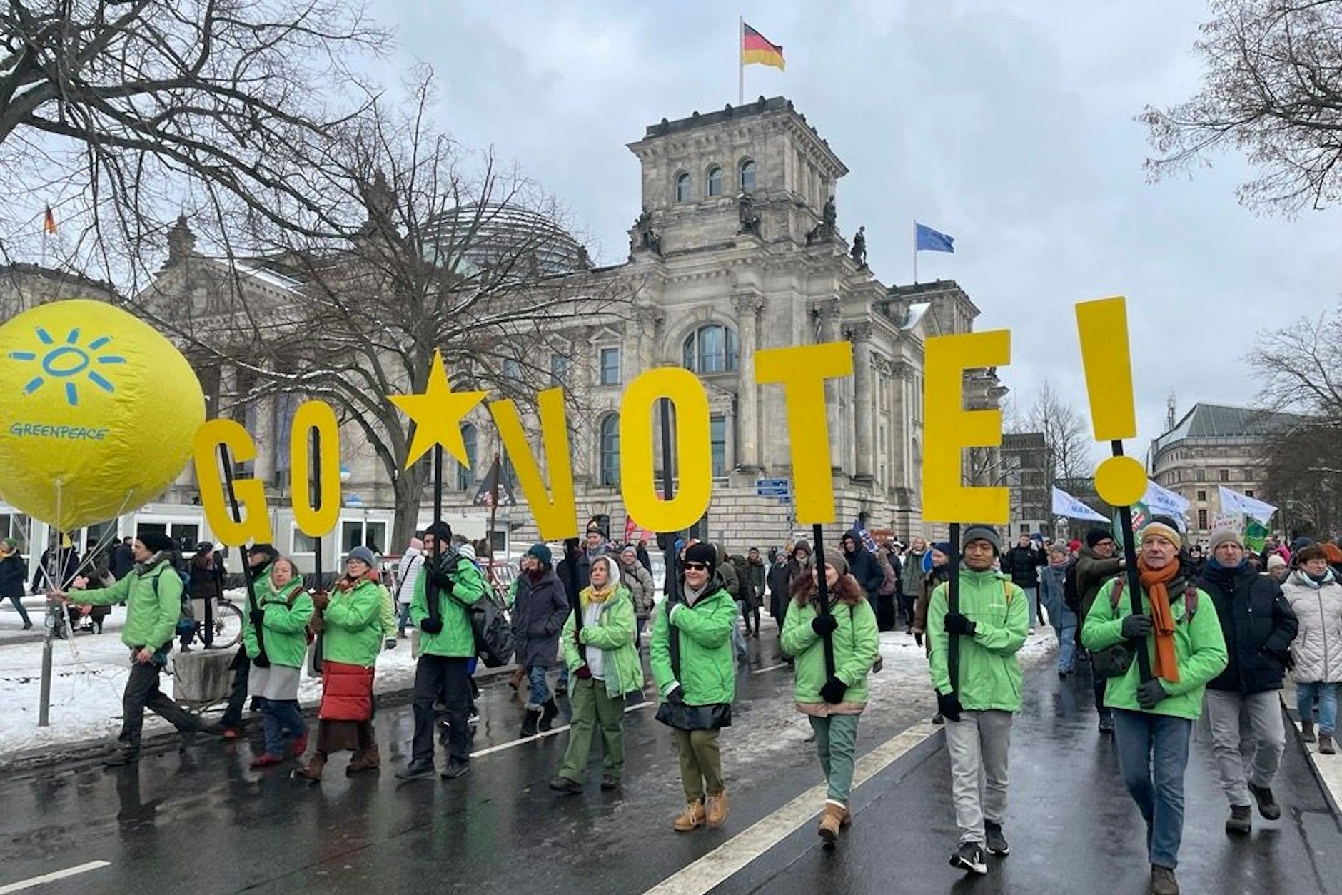 „Go Vote“: Die Demonstration zog durch das Regierungsviertel.