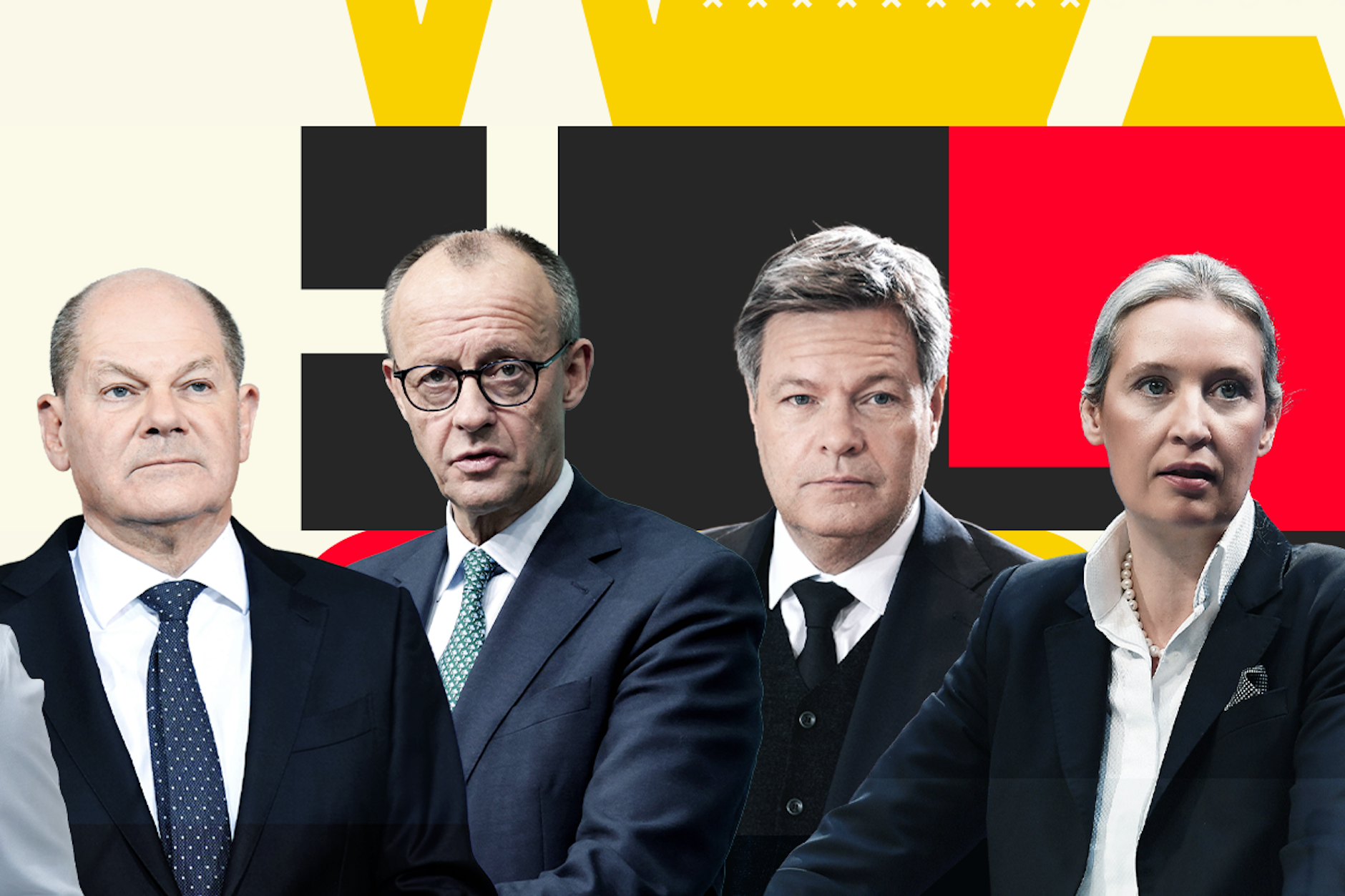 Am Sonntag treffen die Spitzenkandidaten Olaf Scholz (SPD), Friedrich Merz (CDU), Robert Habeck (Grüne) und Alice Weidel (AfD) bei RTL aufeinander.