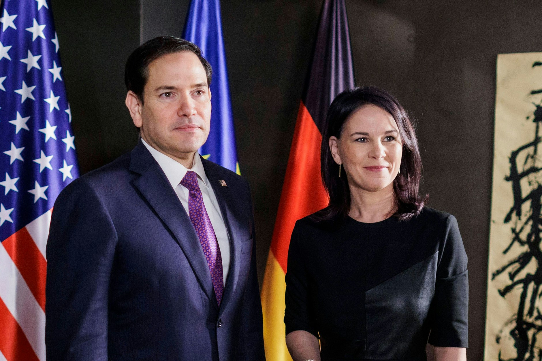 US-Außenminister Marco Rubio und Bundesaußenministerin Annalena Baerbock bei einem Treffen im Rahmen der Münchner Sicherheitskonferenz.