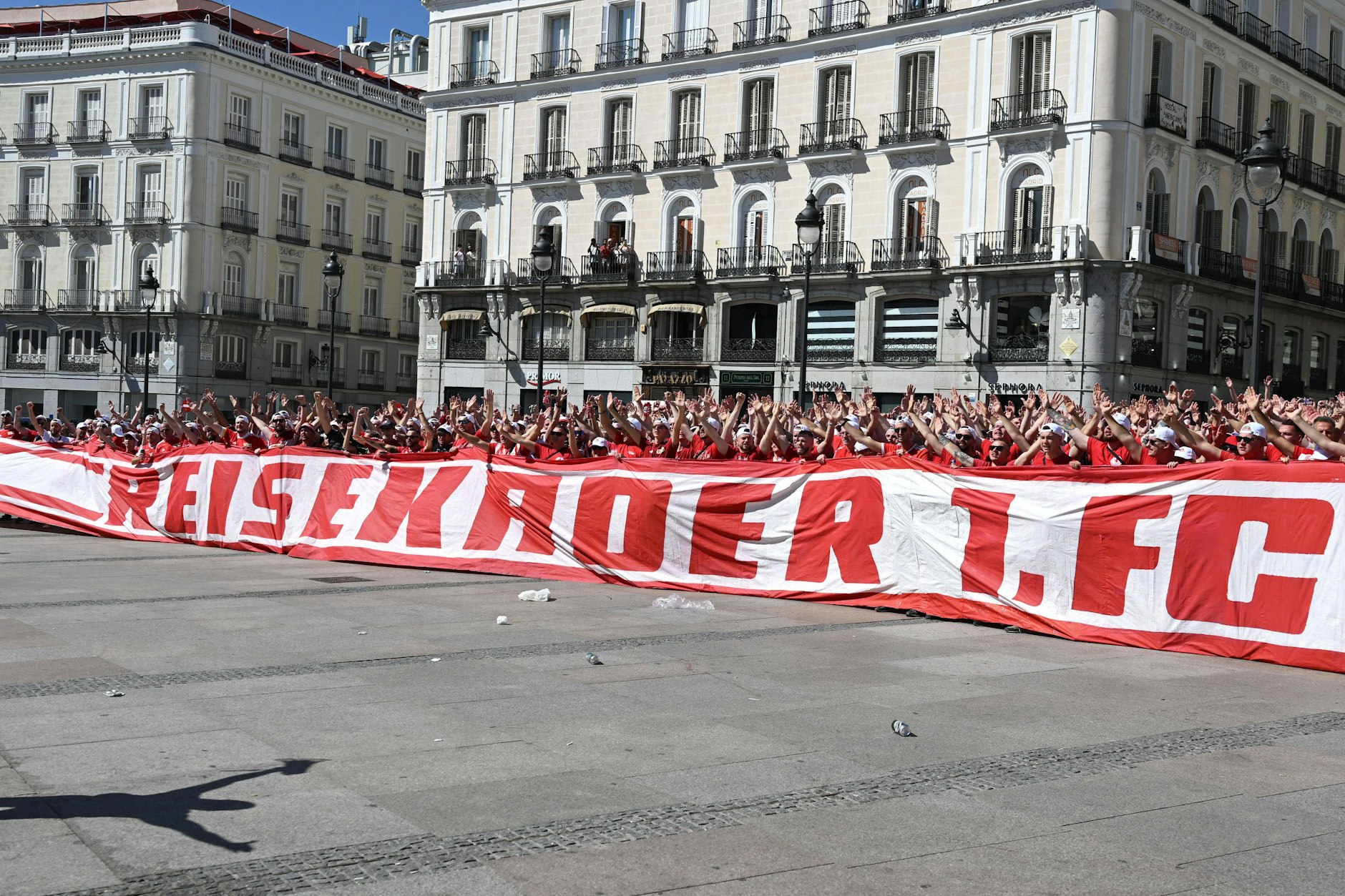 Eisernes Highlight: Mehr als 4000 Fans des 1. FC Union waren im September 2023 beim Champions-League-Spiel bei Real Madrid dabei.