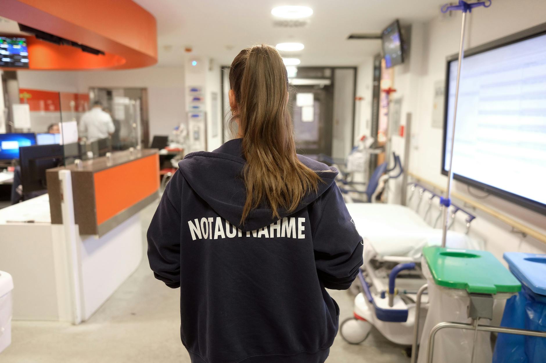 Blick in die Notaufnahme des evangelischen Krankenhauses Königin Elisabeth Herzberge in Lichtenberg.