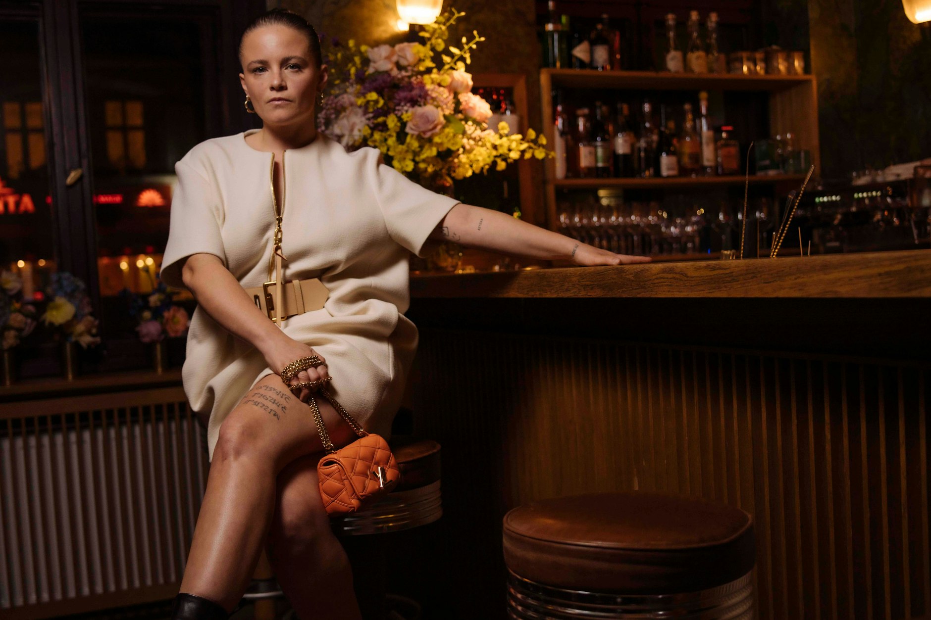 Party o’clock:&nbsp;Jasna Fritzi Bauer im Le Petit Royal, wo Louis Vuitton zum Essen einlud und die Stars zu diesem Anlass einkleidete.