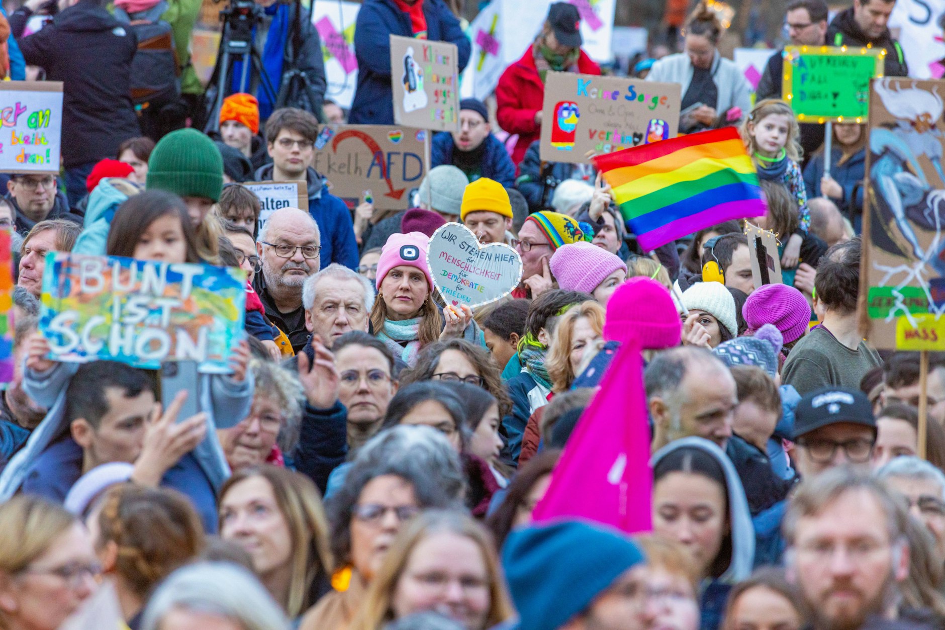 Protest gegen Rechtsextremismus in Berlin im Januar 2025.