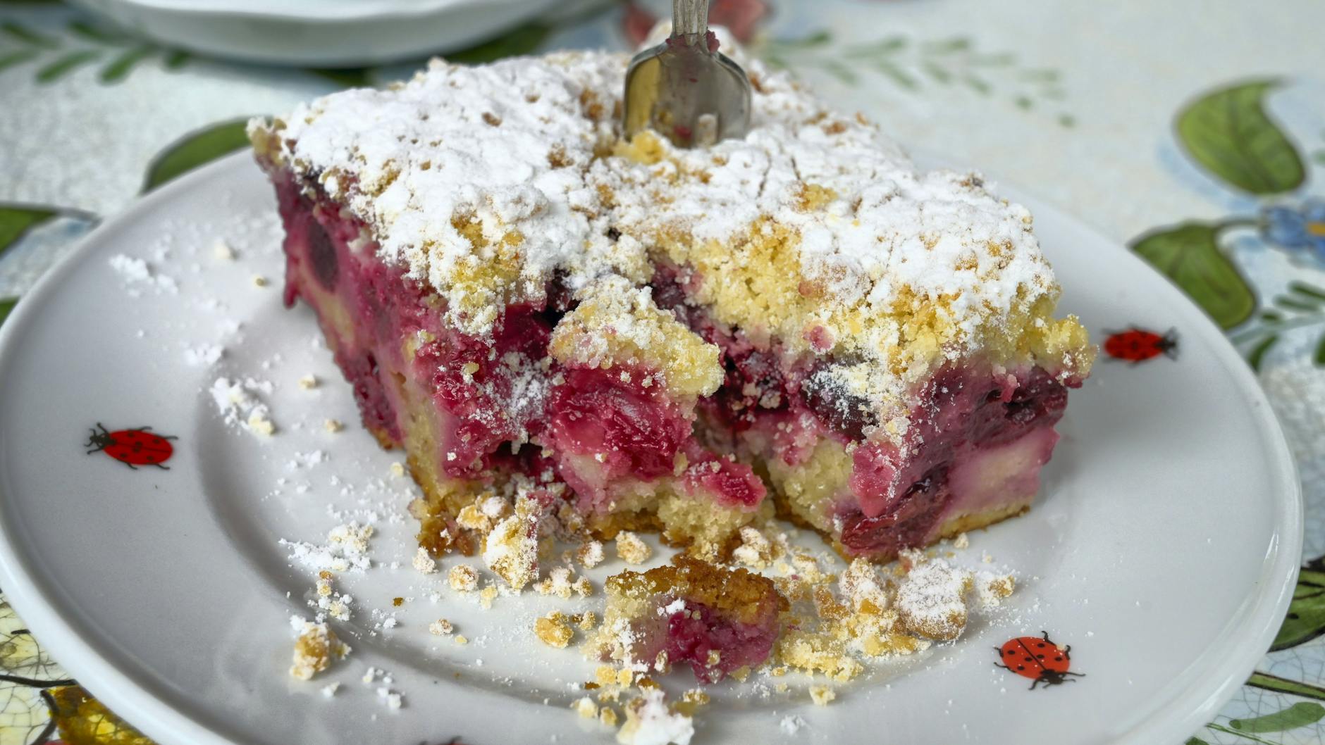 Schon Oma hat diesen herrlichen Kirschkuchen mit Streuseln gebacken. Das Rezept ist aber auch wirklich herrlich einfach und genial!
