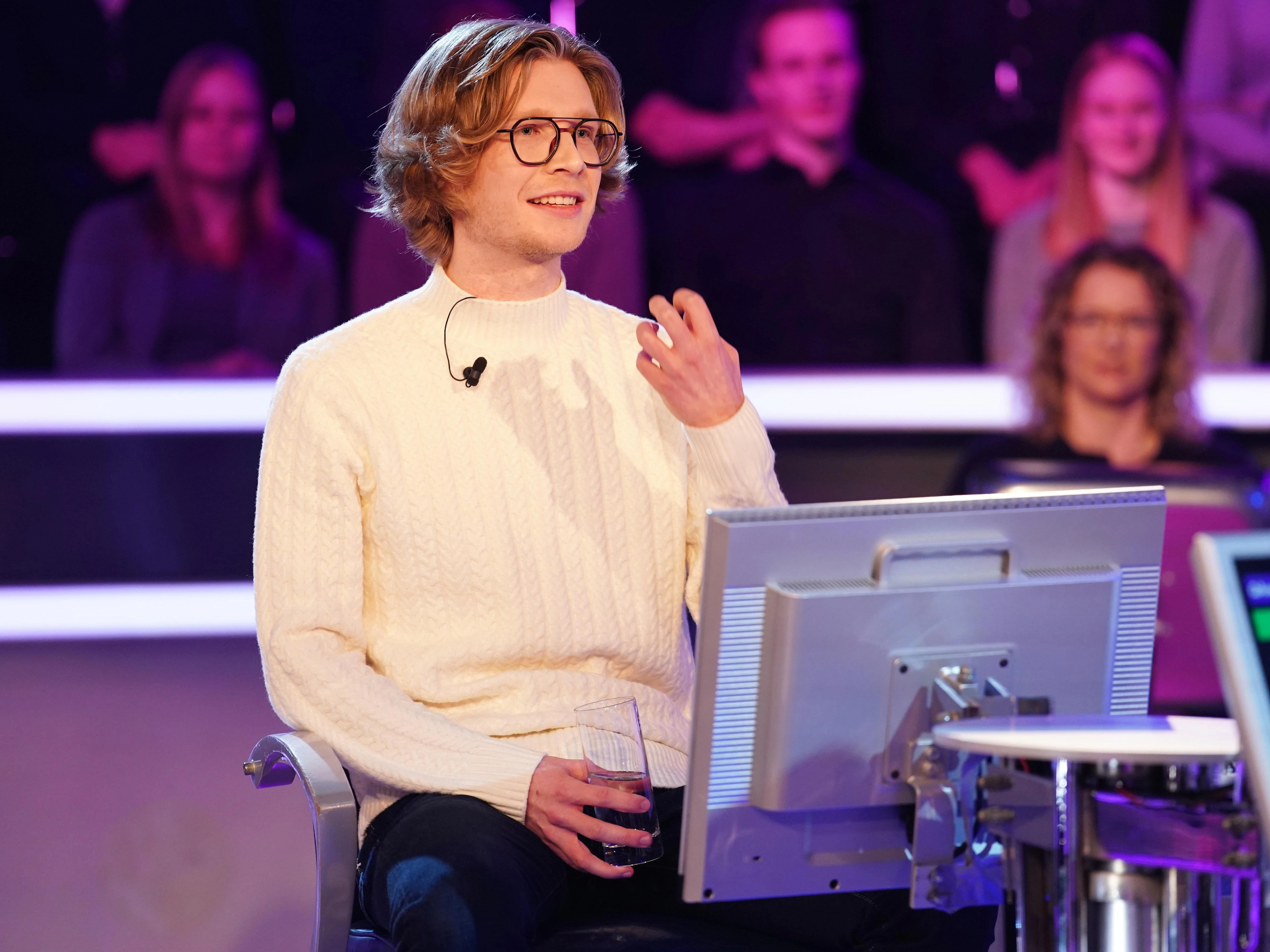 Kandidat Niklas Erkes bei „Wer wird Millionär?“.