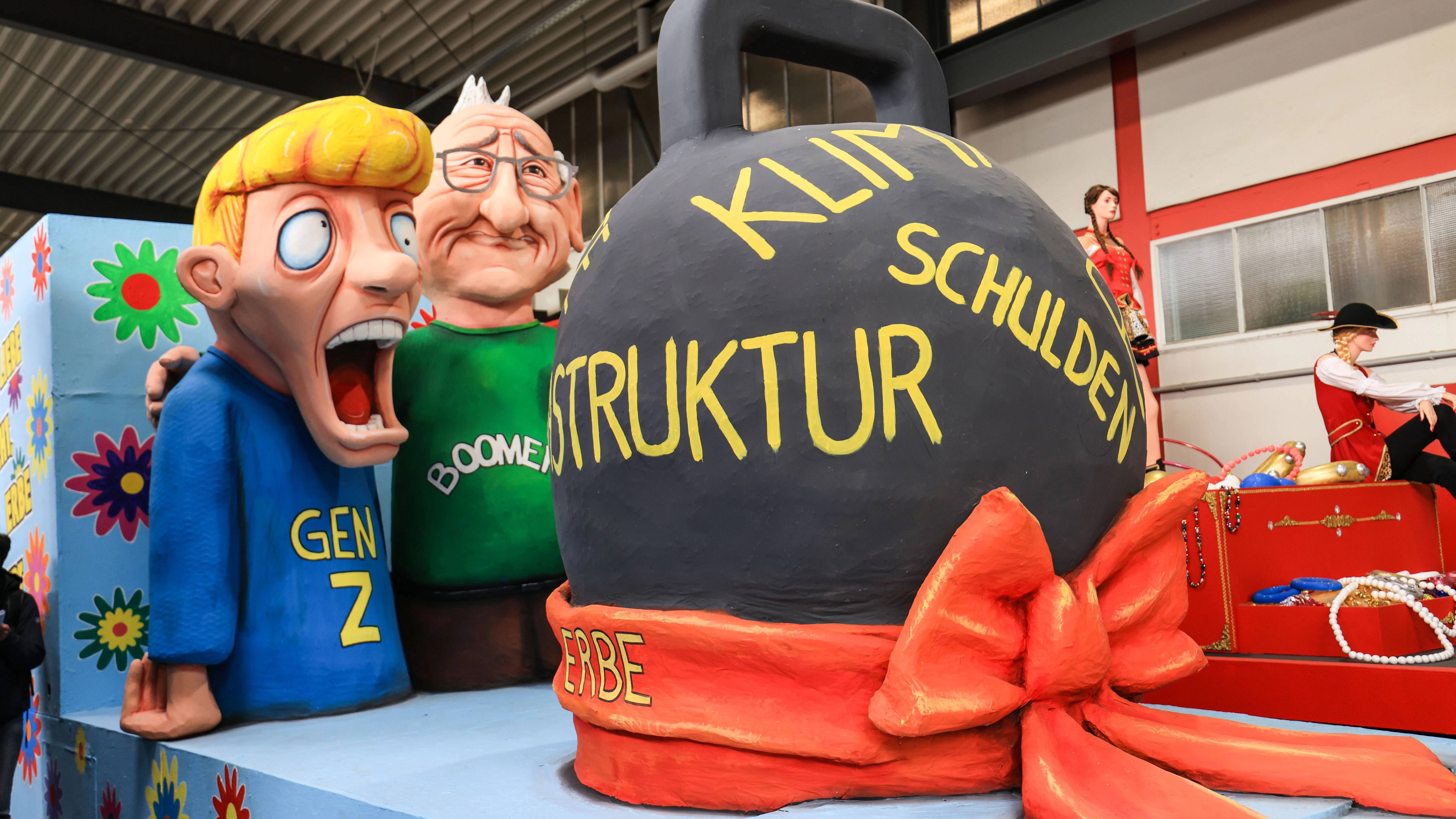 Schweres Erbe: Auch der Generationenkonflikt ist Thema beim Kölner Rosenmontagszug.