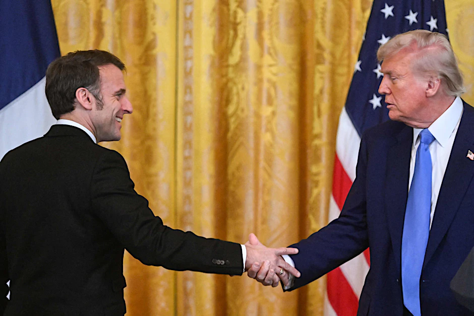 Ziemlich beste Freunde? Am Montag besuchte Frankreichs Präsident Emmanuel Macron (l.) US-Präsident Donald Trump.