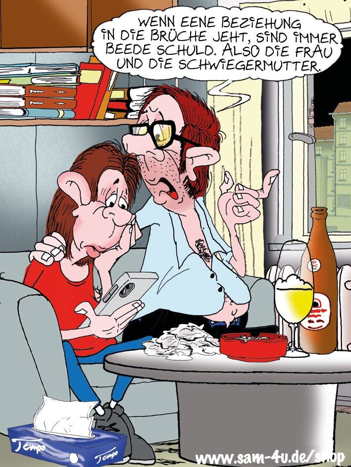 Auch heute hat unser Zeichner Sam Paff aus Berlin für Sie einen Cartoon des Tages gemalt. Viel Spaß beim Schmunzeln!