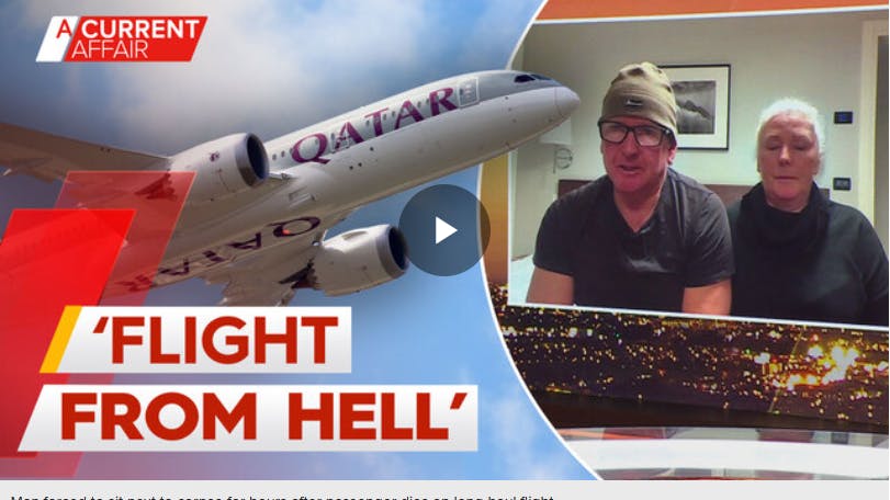Beim Sender A Current Affair berichteten Mitchell Ring und Jennifer Colin von ihrem Horror im Flugzeug.