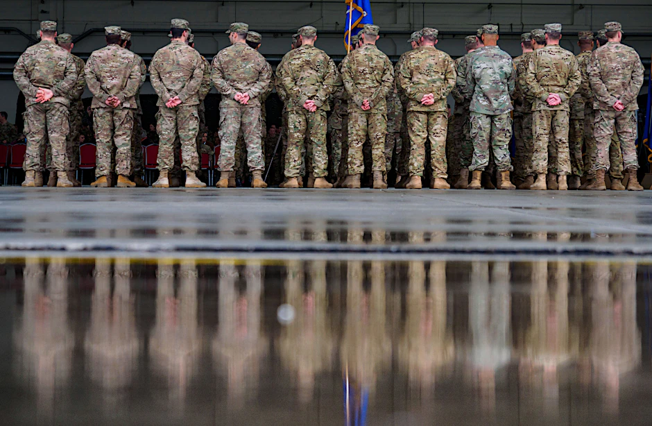 US-Soldaten während einer militärischen Zeremonie 