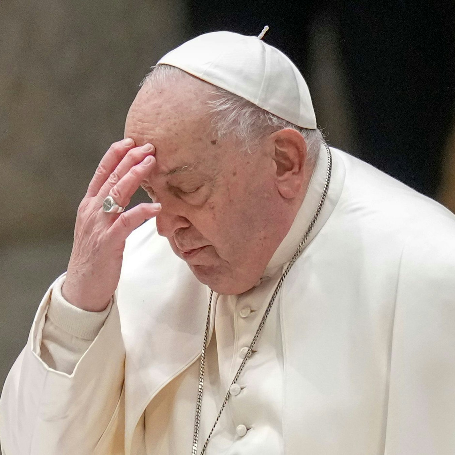 Papst Franziskus hält eine Audienz. im Vatikan.