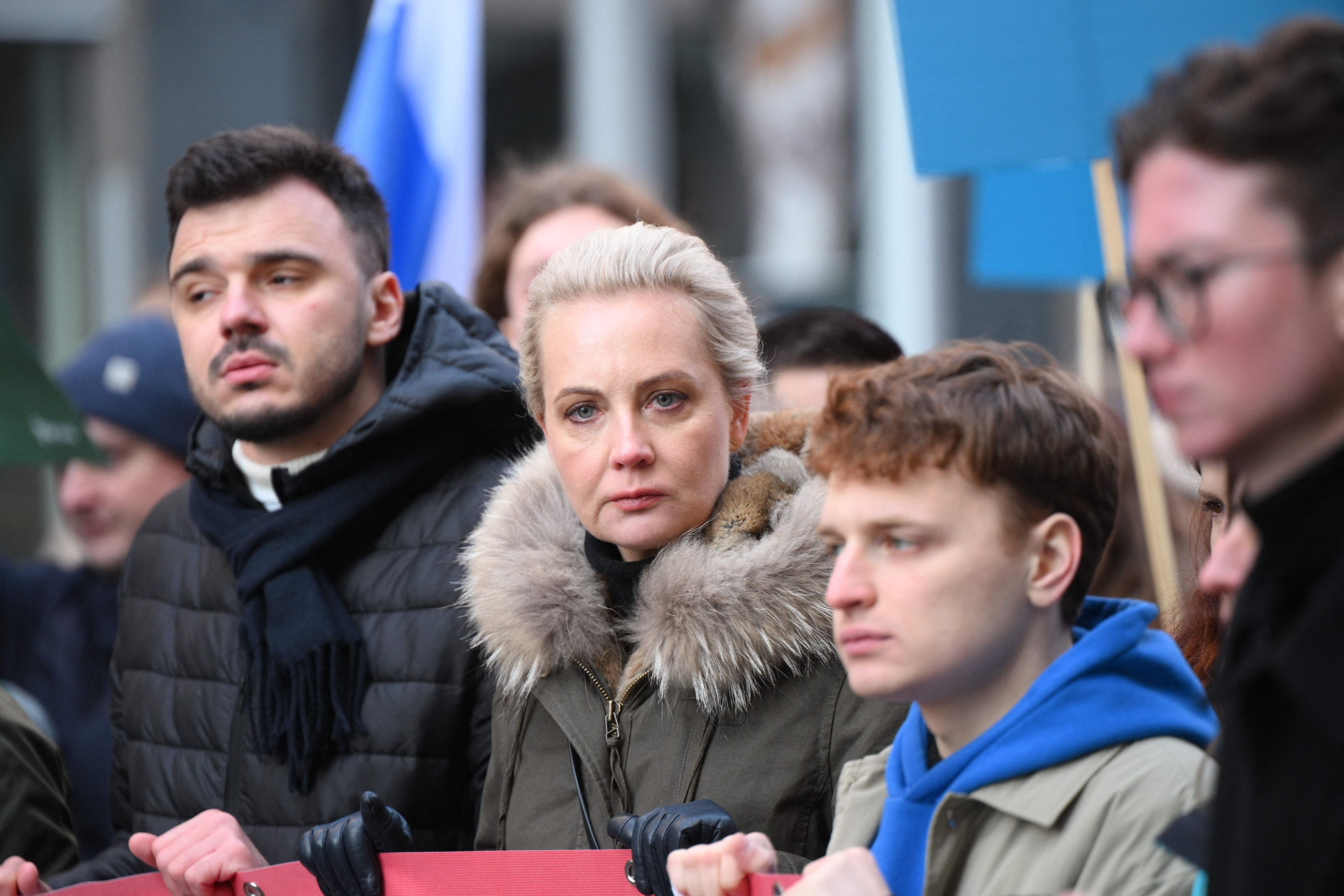 Image - Nawalny-Witwe bei Protest gegen Putins Politik in Berlin