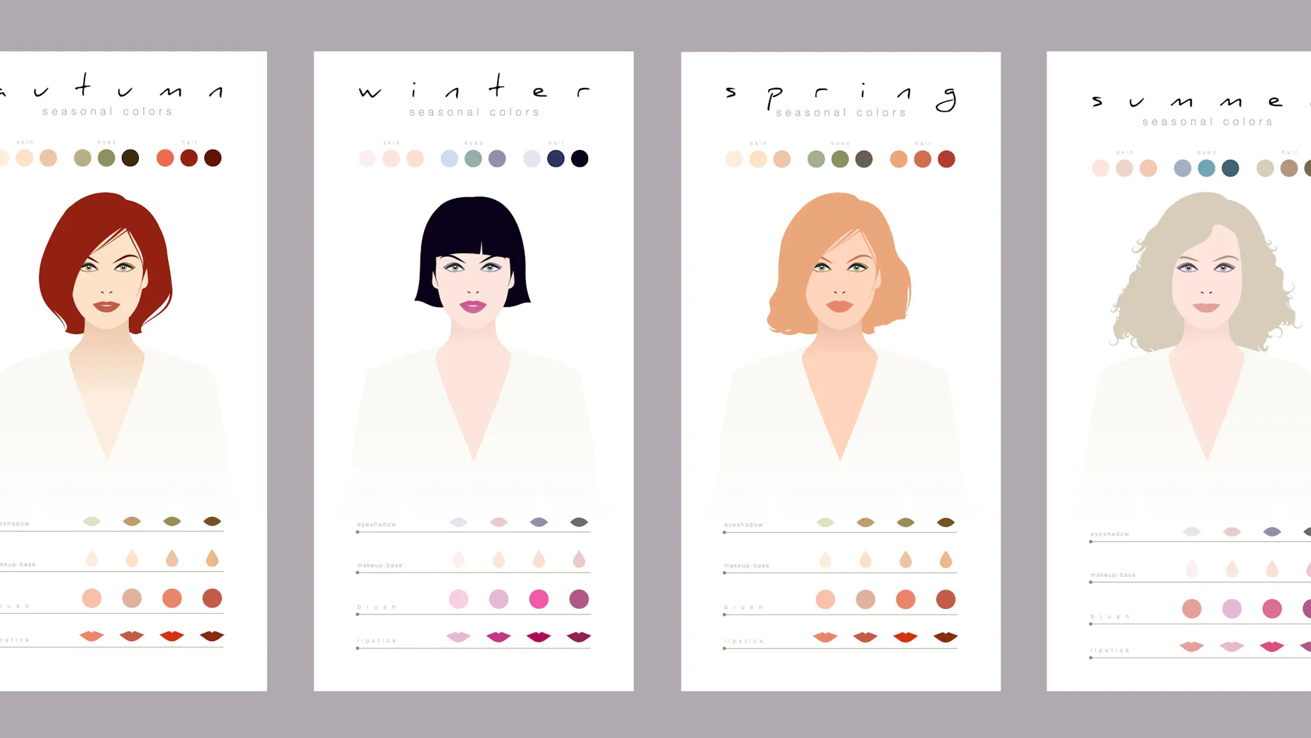 Herbst, Winter, Frühling oder Sommer: Die Farbtypen-Lehre sortiert nach Jahreszeiten.