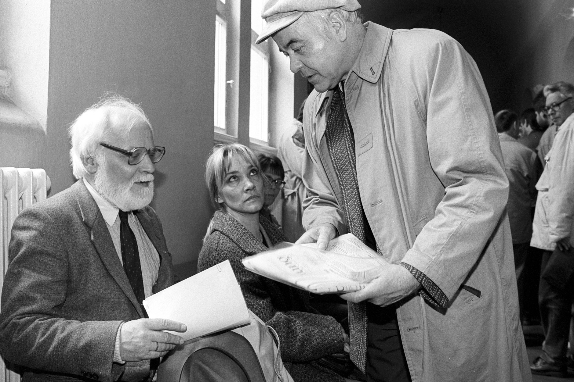 Wolfgang Harich (l.) anlässlich eines Prozesstermins in Berlin, 1991