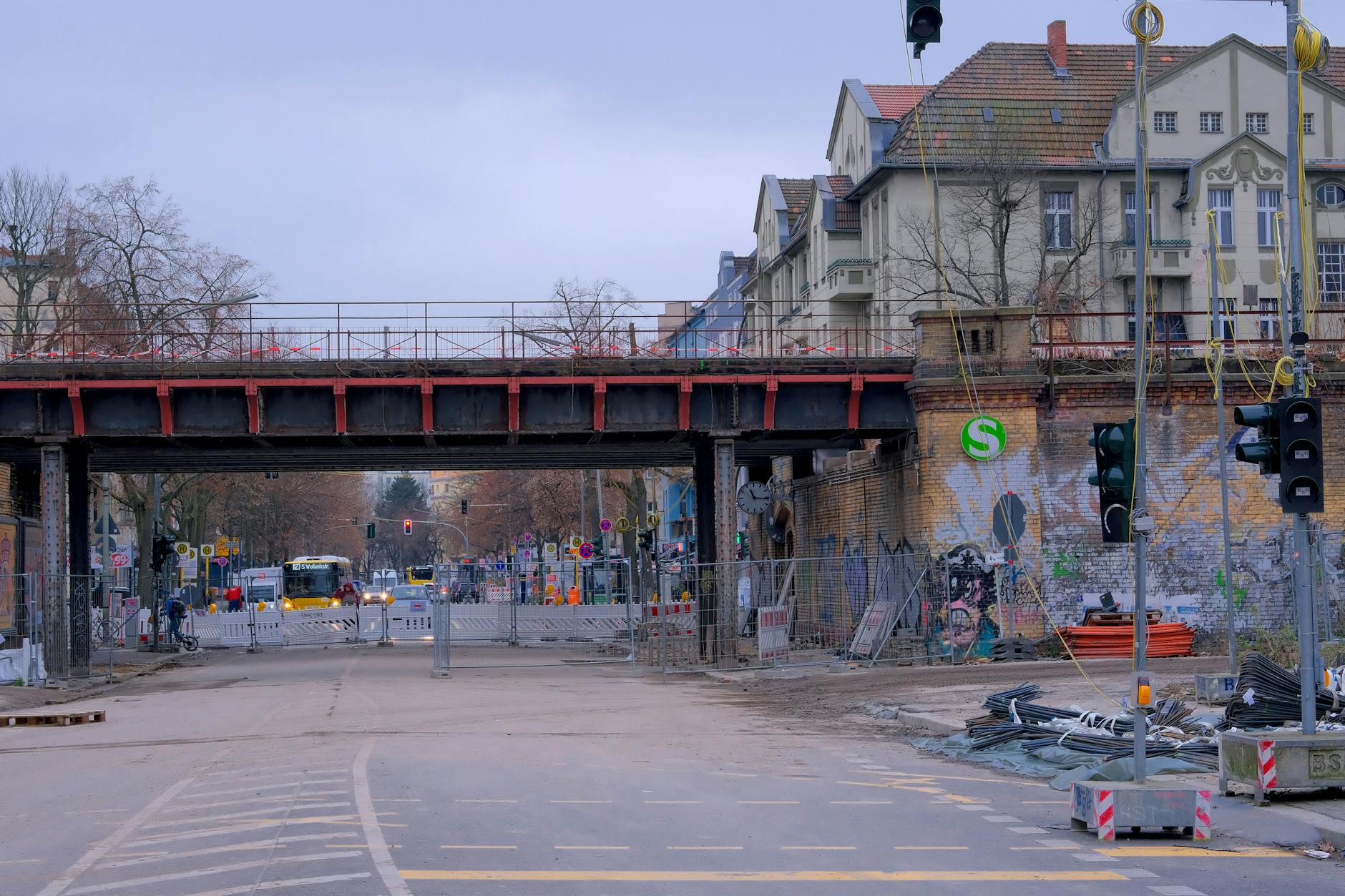 Die Wollankstraße ist zwischen Pankow und Wedding wieder wochenlang gesperrt.