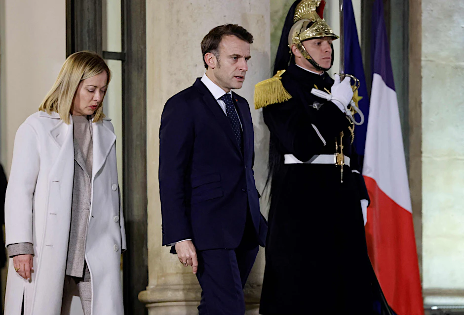 Machtspiel um die Führung der EU: Italiens Giorgia Meloni gegen Frankreichs Emmanuel Macron.
