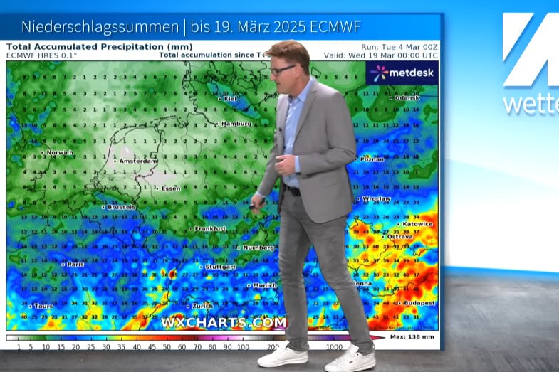 Nächste Woche gibt es laut Wetter-Experte Dominik Jung reichlich Niederschlag, der bis in tiefe Lagen auch als Schnee fallen könnte.