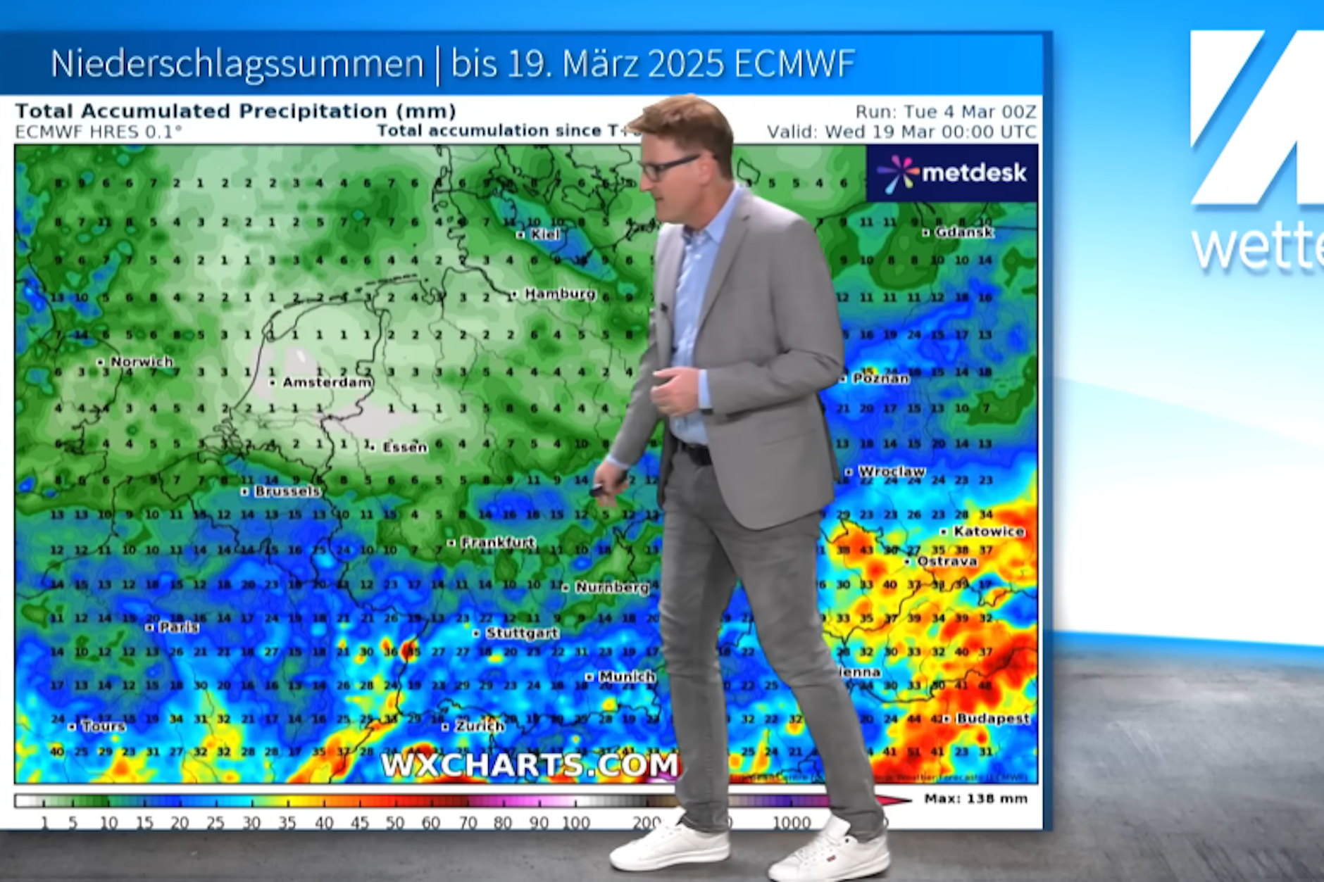 Nächste Woche gibt es laut Wetter-Experte Dominik Jung reichlich Niederschlag, der bis in tiefe Lagen auch als Schnee fallen könnte.