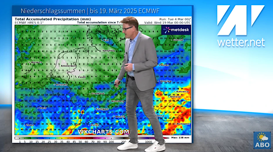 Nächste Woche gibt es laut Wetter-Experte Dominik Jung reichlich Niederschlag, der bis in tiefe Lagen auch als Schnee fallen könnte.