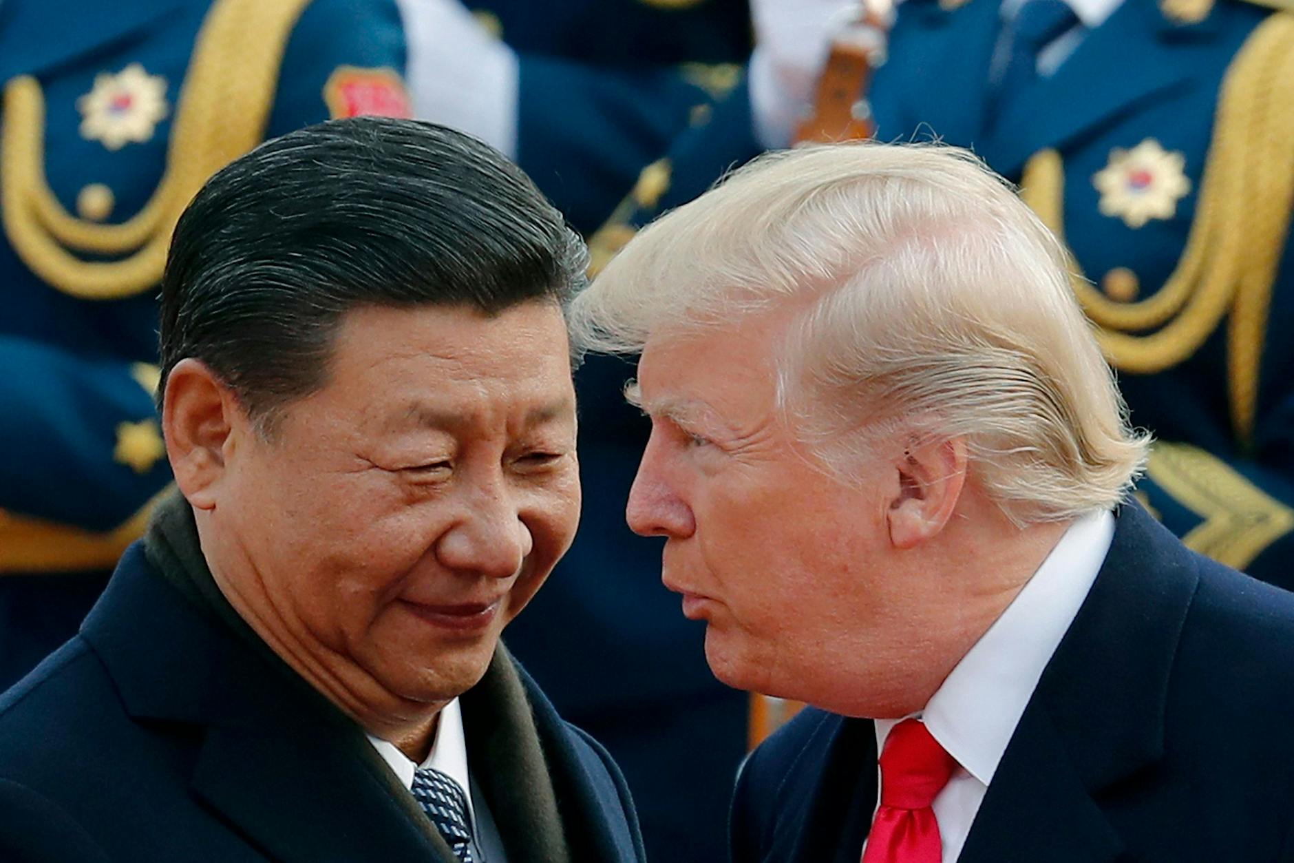 Chinas Staatschef Xi Jinping mit US-Präsident Donald Trump bei einem Treffen in Peking 2017.