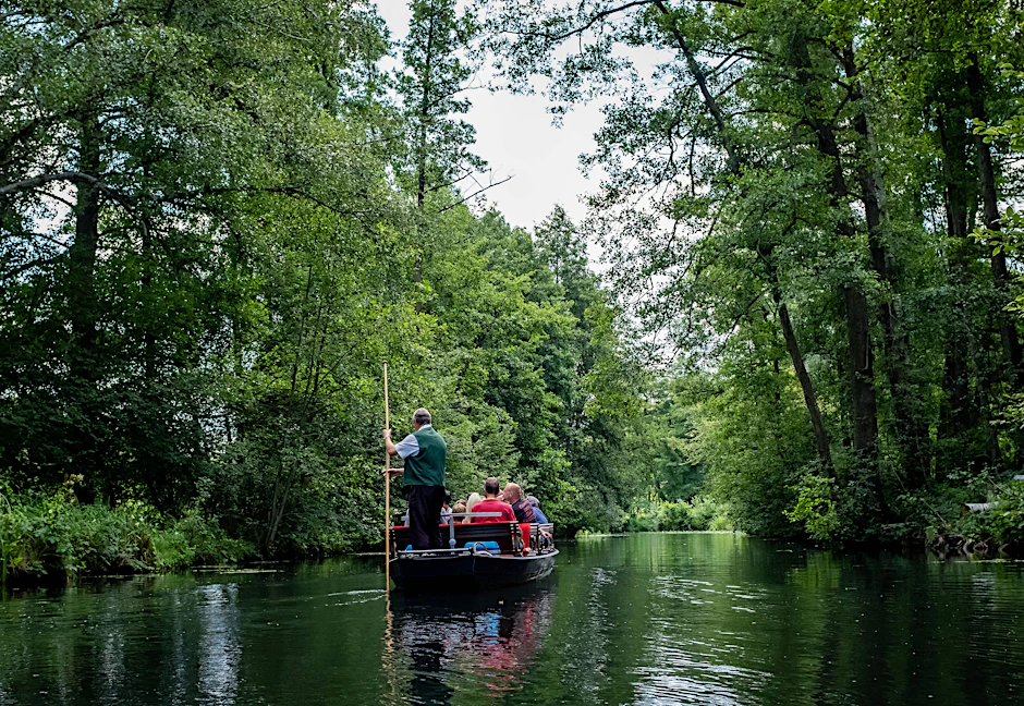 Eine Kahnfahrt im Spreewald kann ganz idyllisch sein, man muss ja nicht über Politik reden.