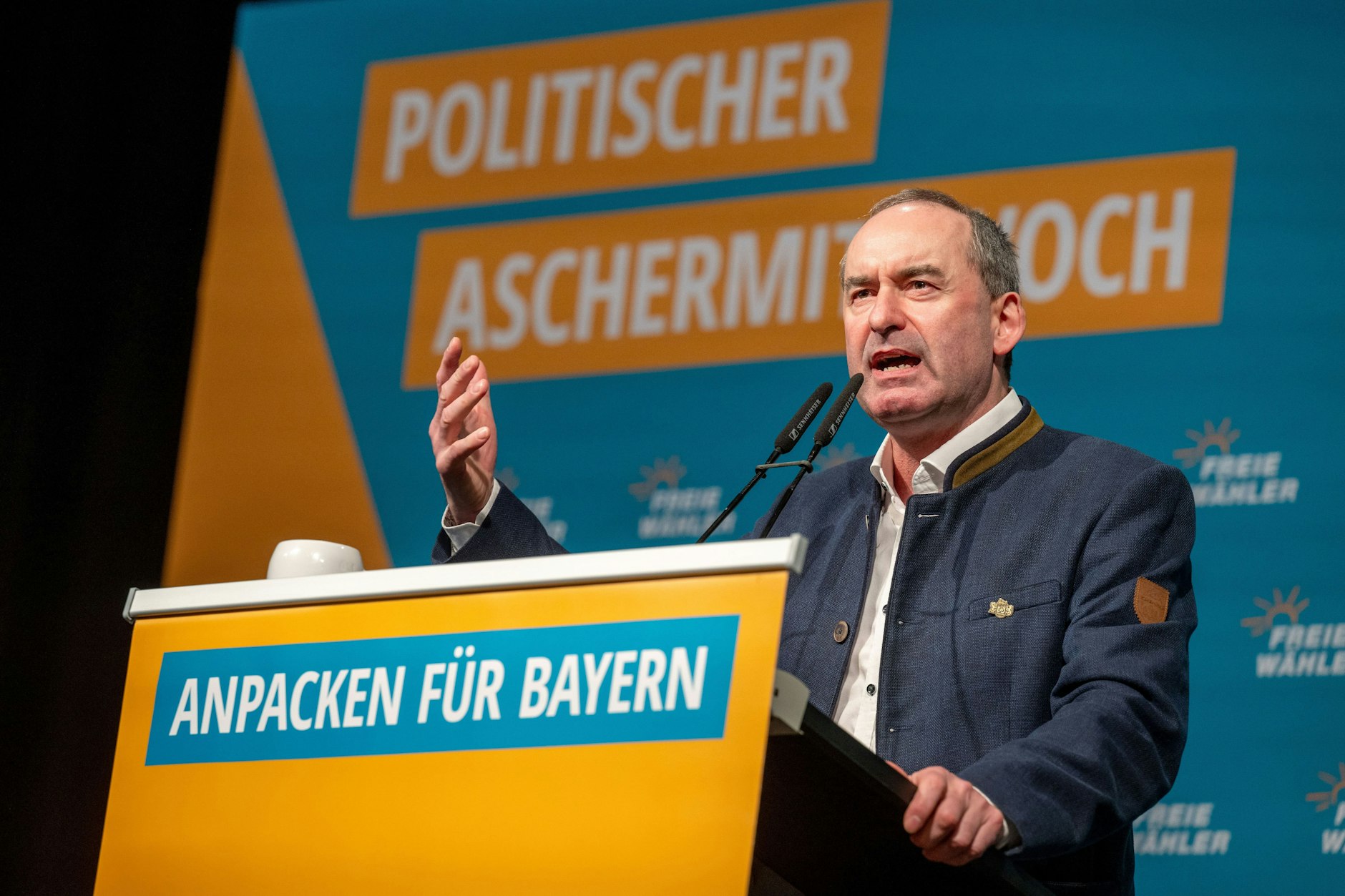 Hubert Aiwanger beim politischen Aschermittwoch diese Woche.