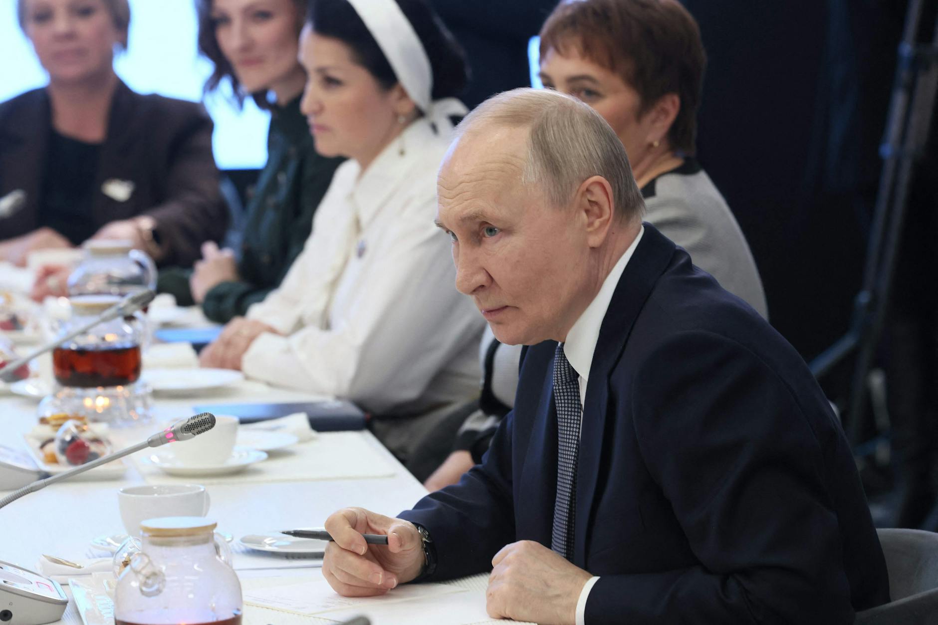 Kein Friede ohne ihn: der russische Präsident Wladimir Putin am Donnerstag bei einer Veranstaltung des Fonds der Verteidiger des Vaterlands