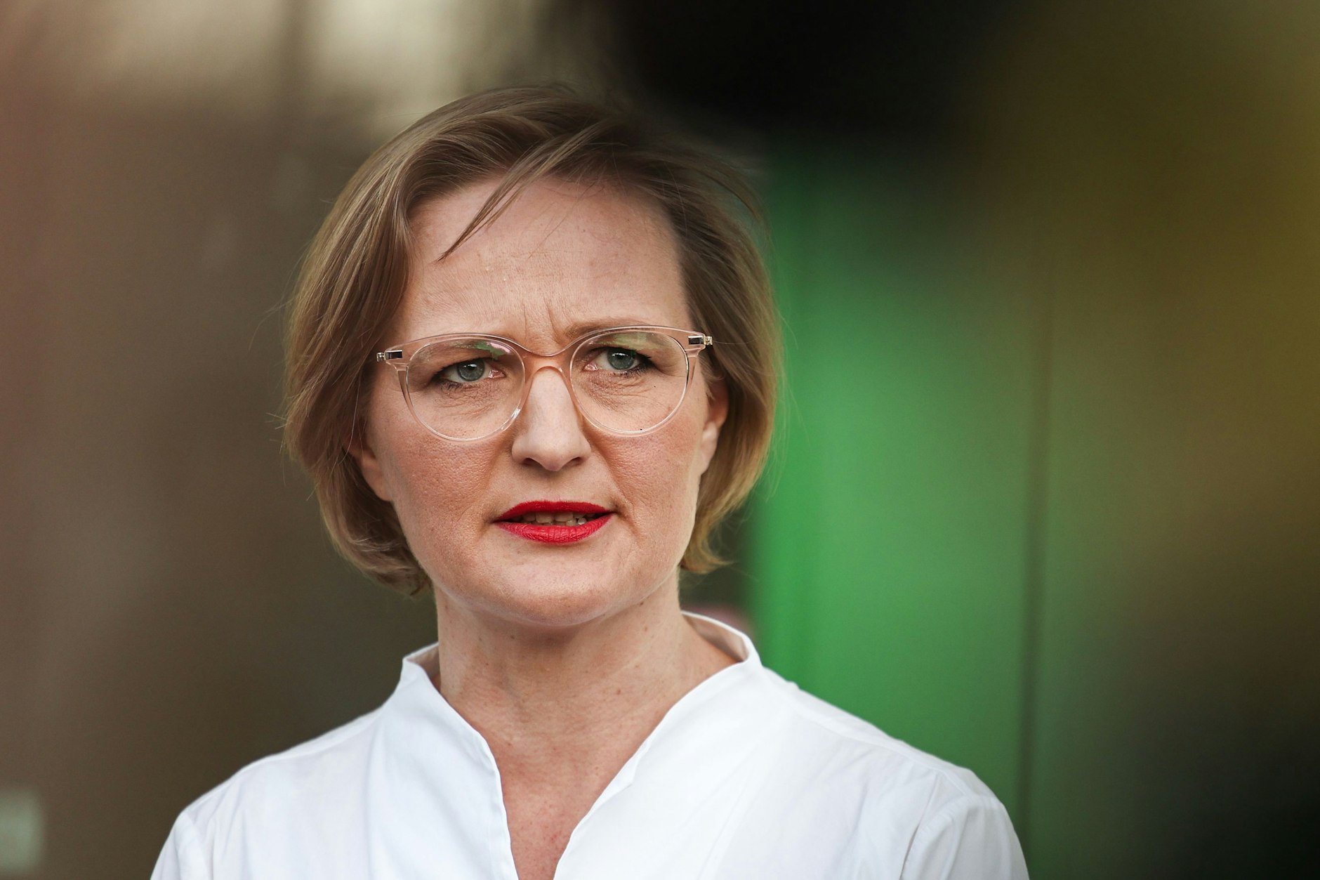 Franziska Brantner trat am Montag vor die Presse.