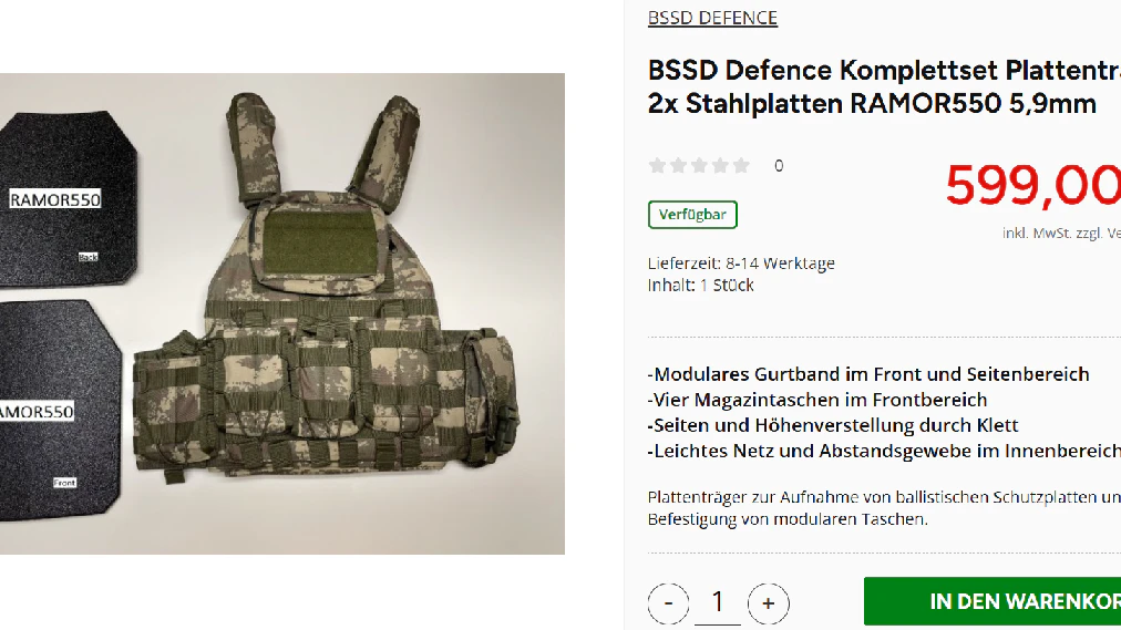 Diese kugelsichere Weste kann man jetzt bei Norma kaufen.