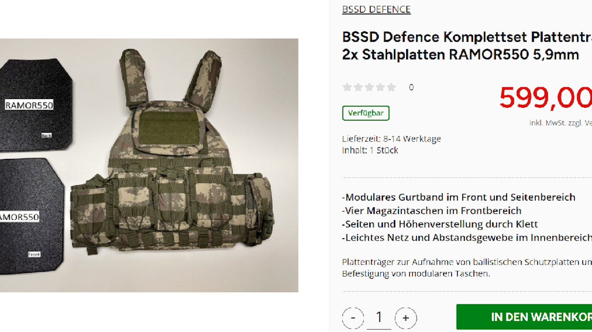 Diese kugelsichere Weste kann man jetzt bei Norma kaufen.