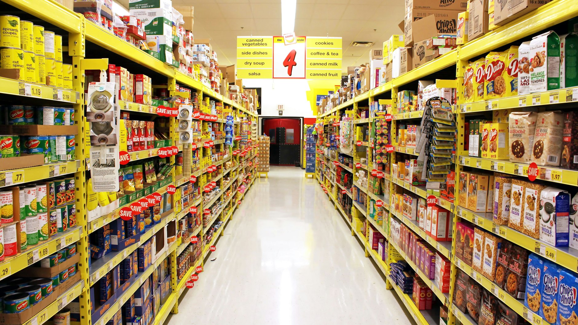 Blick in einen Gang der amerikanischen Supermarktkette „No Frills“. In einer Filiale der Kette starb Larry Ely Murillo-Moncada.