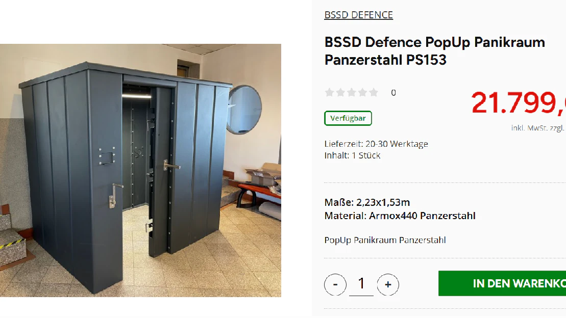 Mehrere sogenannte „Popup-Panikräume“ sind im Norma-Sortiment jetzt verfügbar