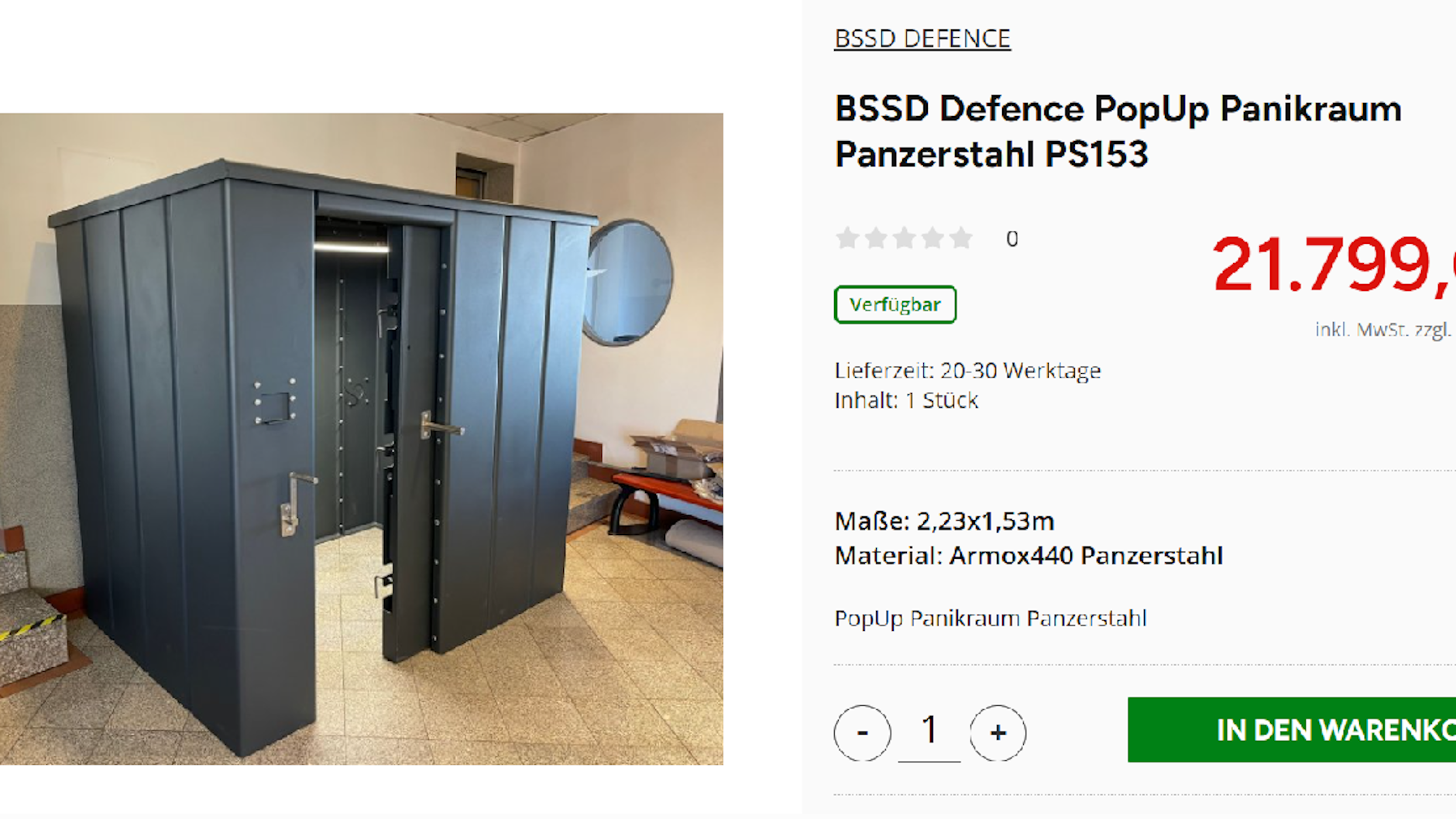 Mehrere sogenannte „Popup-Panikräume“ sind im Norma-Sortiment jetzt verfügbar