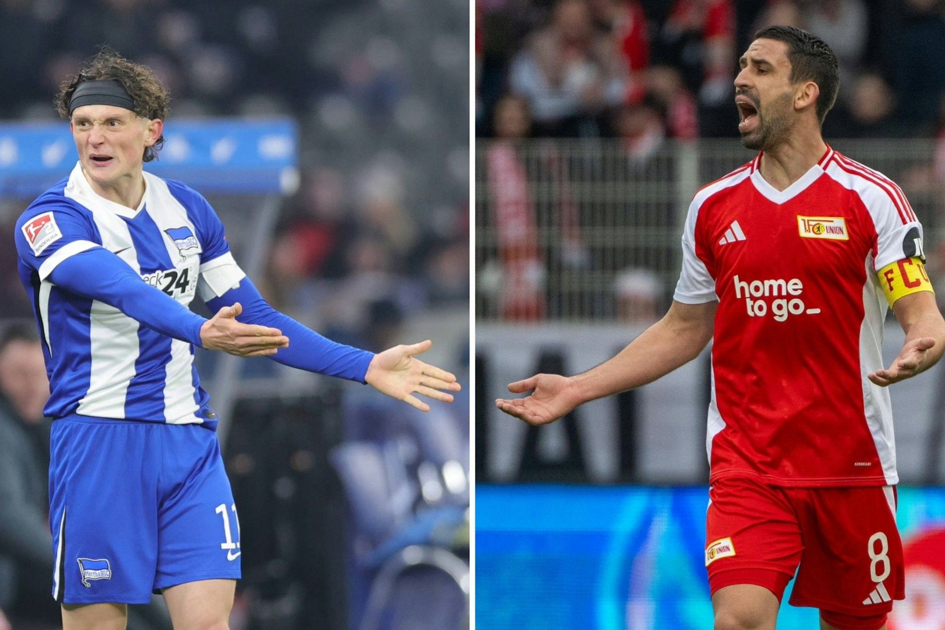 Fußball sorgt in Berlin sowohl bei Fabian Reese (l.) und Hertha BSC als auch beim 1. FC Union und Rani Khedira derzeit für verdammt viel Frust.