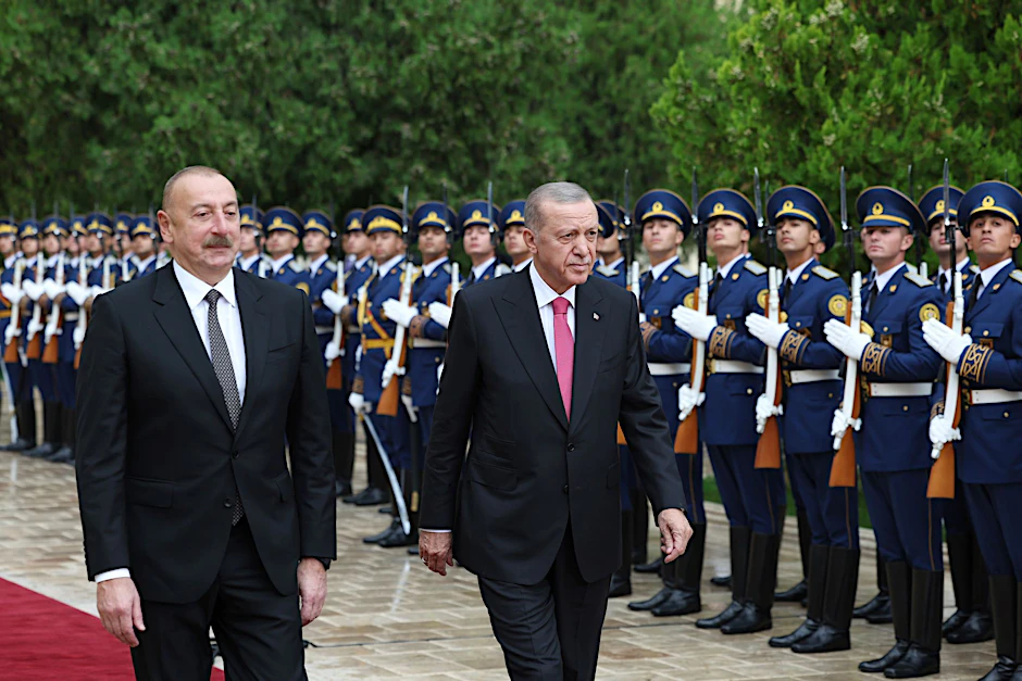 „Eine Nation, zwei Staaten“: Aserbaidschans Präsident Ilham Aliyev (l.) mit seinem türkischen Amtskollegen Recep Tayyip Erdogan