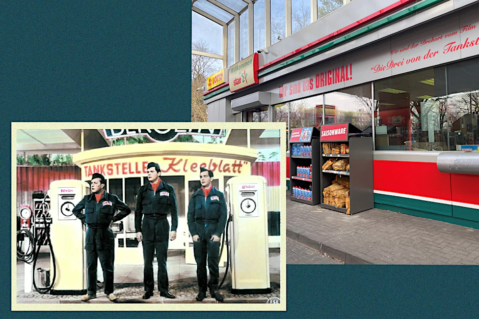 „Die Drei von der Tankstelle“: An diesen Zapfsäulen in Zehlendorf verliebte sich Heinz Rühmann in Lilian Harvey
