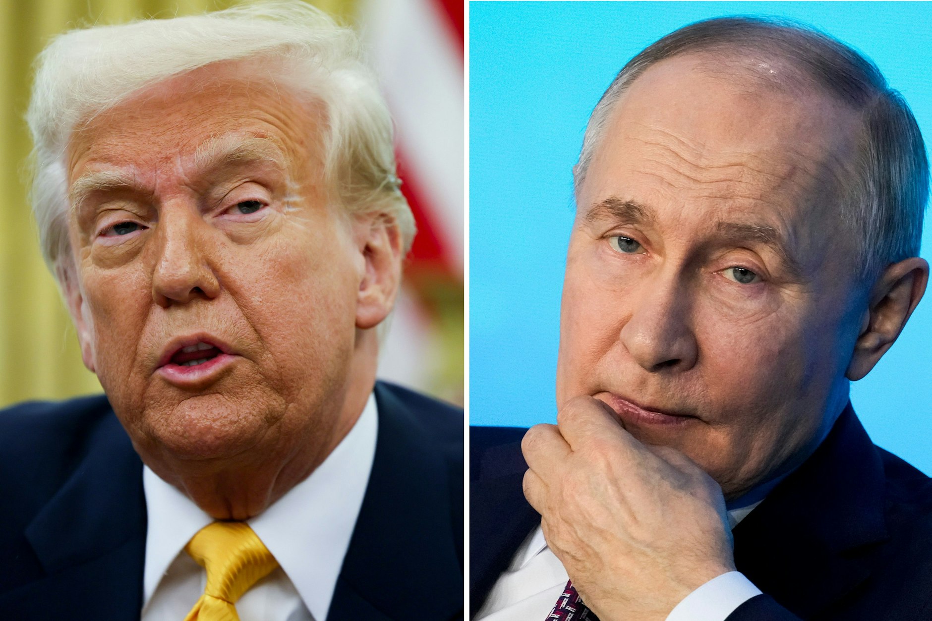 US-Präsident Donald Trump (l) und der russische Präsident Wladimir Putin haben lange telefoniert.