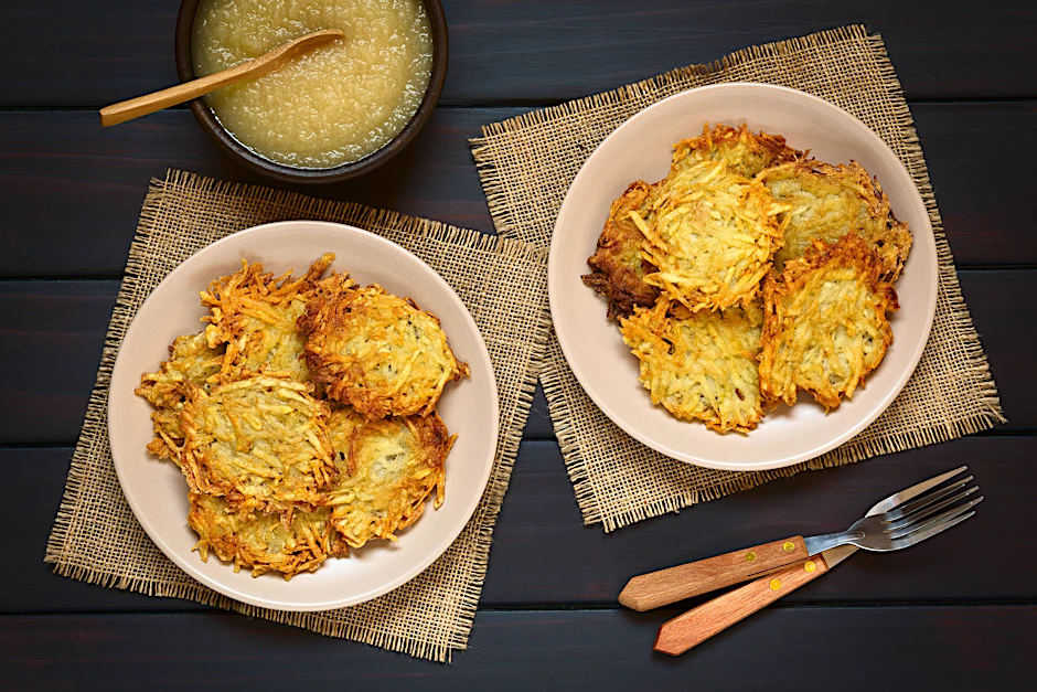 Die Vogtländischen Kartoffelpuffer nach einem Rezept von DDR-TV-Koch Kurt Drummer.