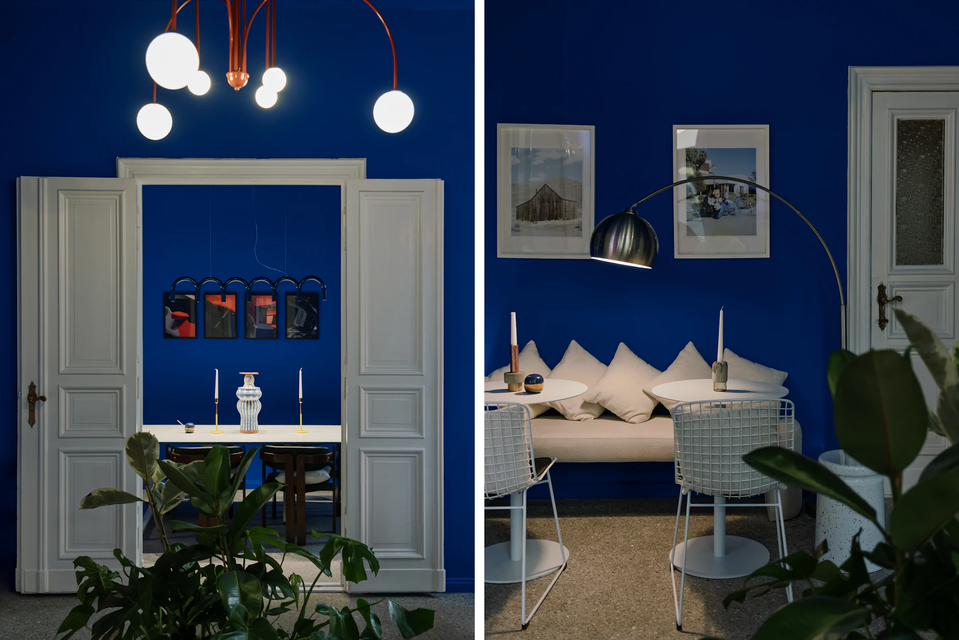 Blauer wird's nicht: Im Café dominiert die Lieblingsfarbe des französischen Malers Yves Klein.