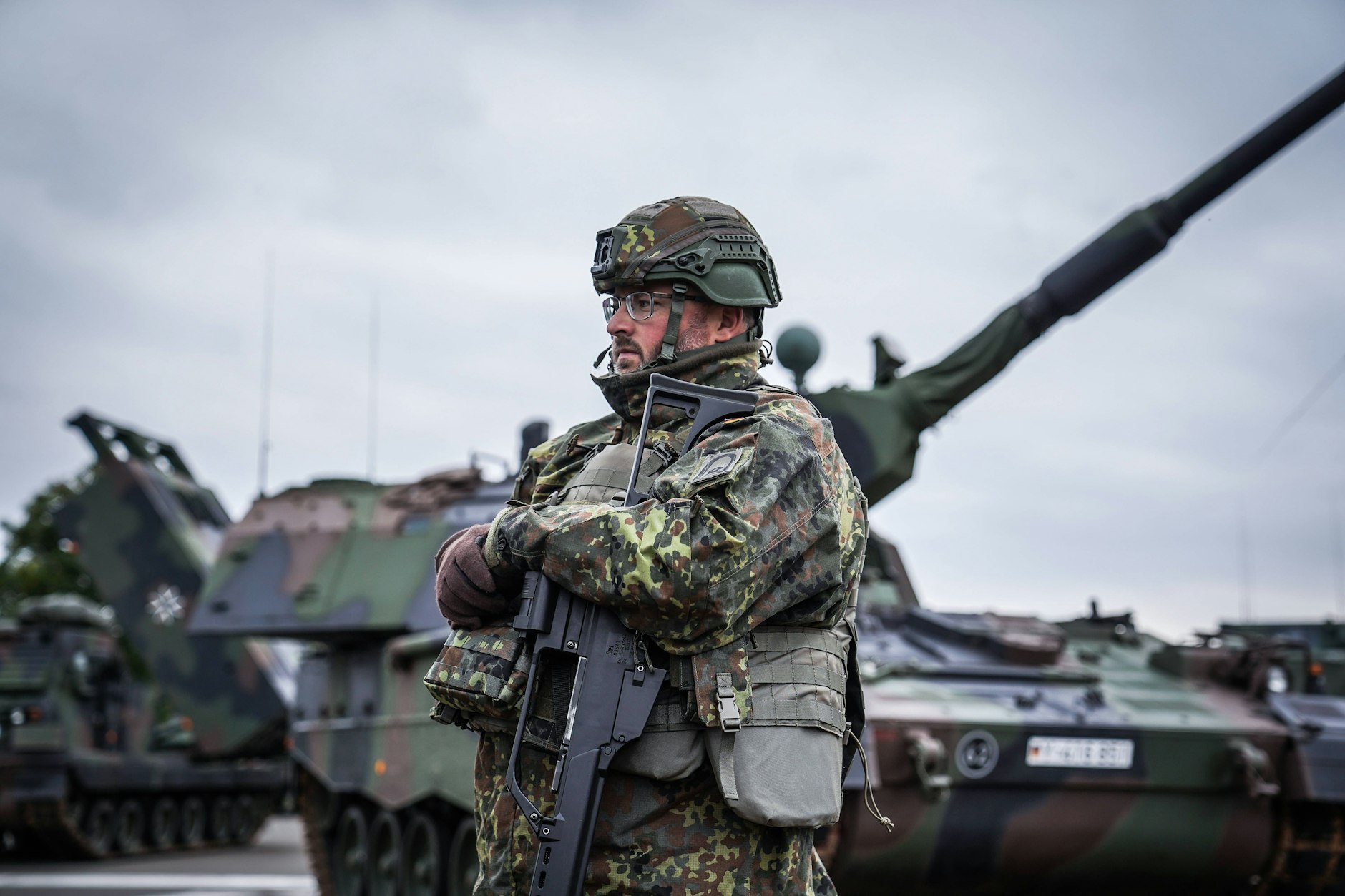 Ein Bundeswehrsoldat bei einer militärischen Übung am 16. März