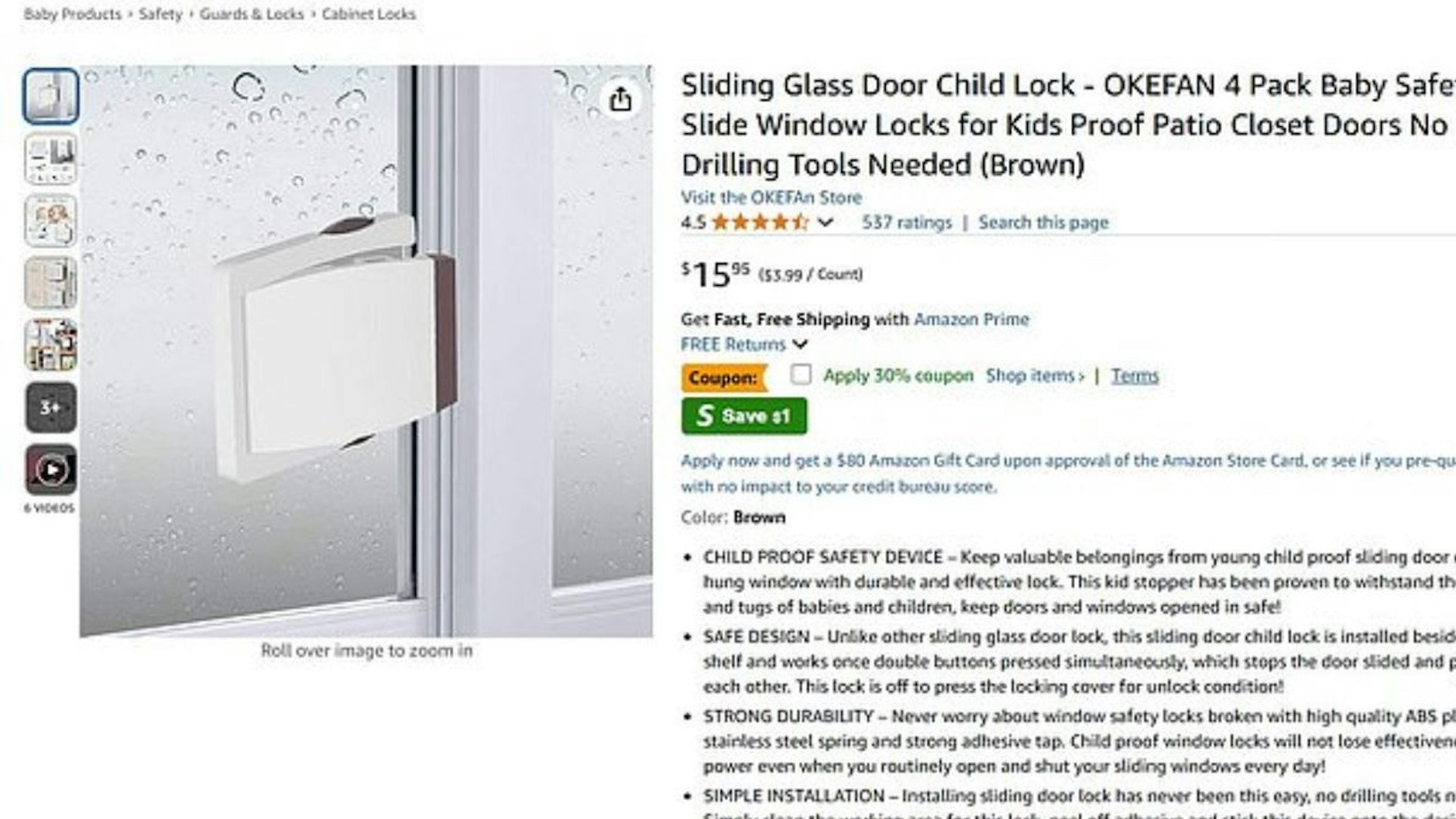 Diese Kindersicherung steht bei Amazon weiter zum Verkauf.