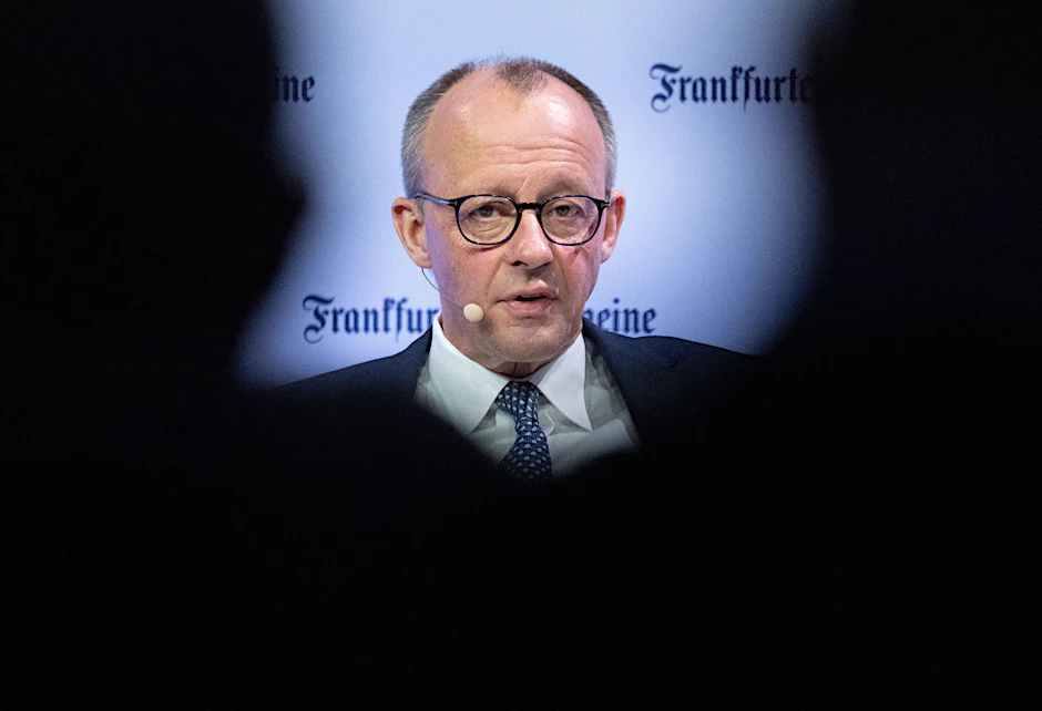 Friedrich Merz, Vorsitzender der CDU Deutschland und Vorsitzender der CDU/CSU-Bundestagsfraktion, spricht auf dem F.A.Z.-Kongress. (Symbolbild)