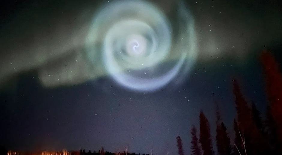 Eine ähnliche Lichtspirale war schon mehrfach am Himmel zu sehen.