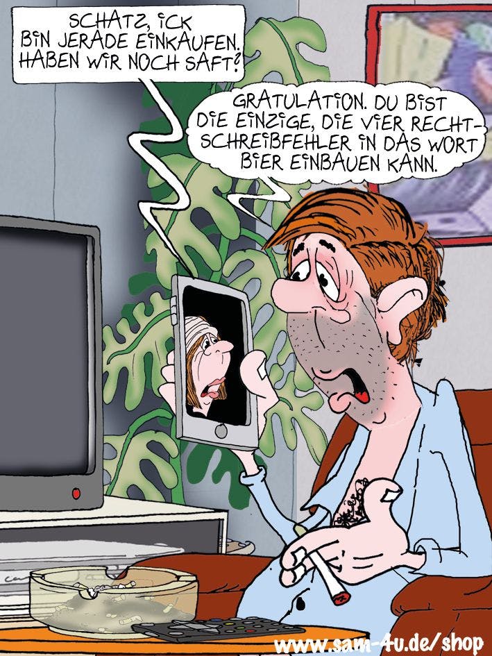 Unser Witz des Tages kommt auch heute von Zeichner Sam Paff aus Berlin - der Künstler malt die schönsten und bekanntesten Cartoons Berlins!