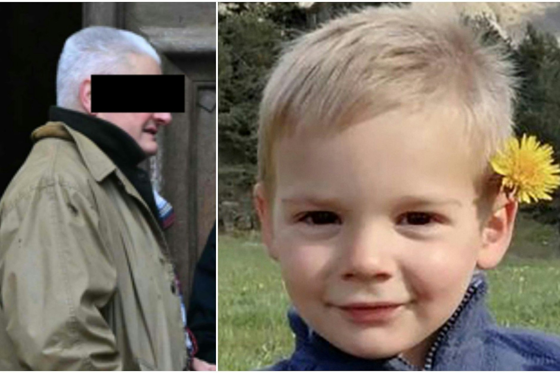 Mit diesem Foto suchte die Polizei nach dem zweijährigen Émile. Jetzt nahm die Polizei seinen Großvater (li.), seine Großmutter und weitere Verwandte fest.