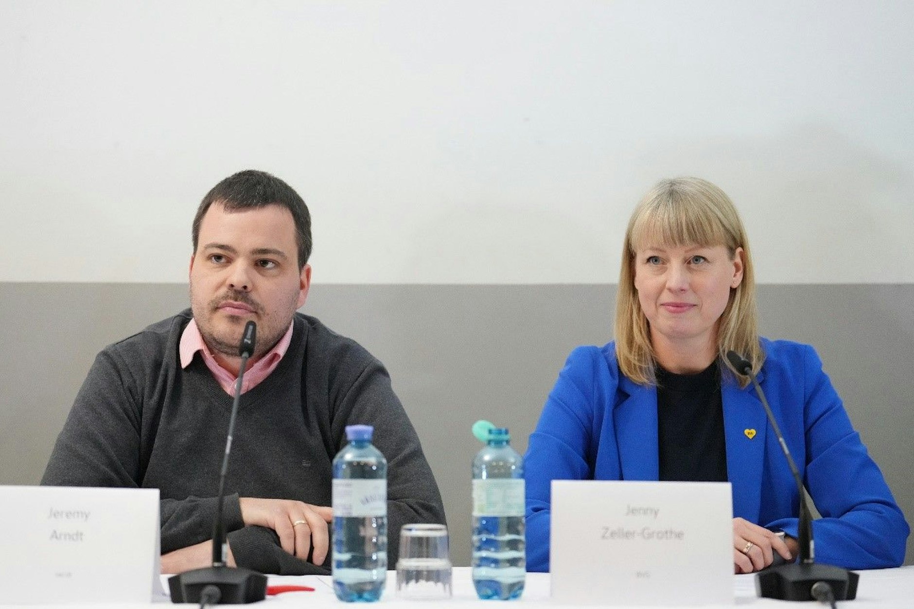 Verhandlungsführer im BVG-Tarifkonflikt: Jenny Zeller-Grothe (BVG) und Jeremy Arndt (Verdi)